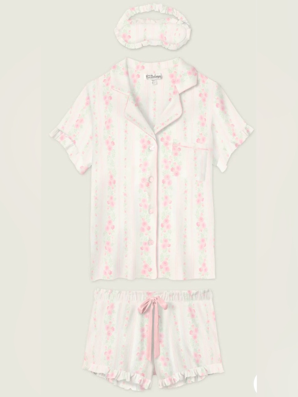 NWT PJ Salvage Roses are Pink Petal Dream Pointelle 3 piece PJ set - Picture 3 of 3
